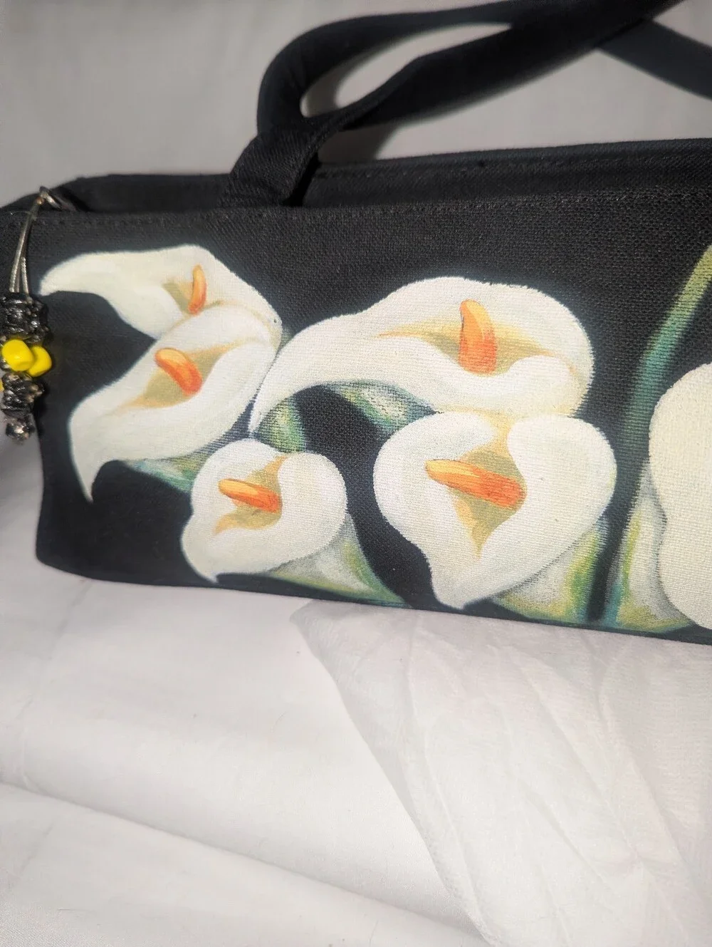 Vintage Calocho Hand-Painted Calla Lily Limited Edition Canvas Tote Bag 7/50